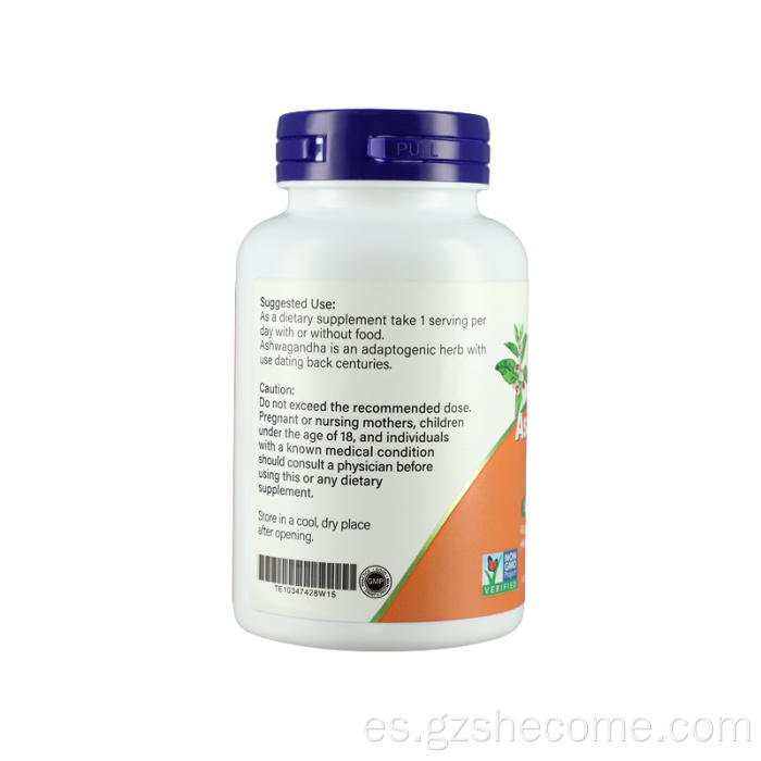 Suplemento de extracto de Ashwagandha orgánico 500 mg